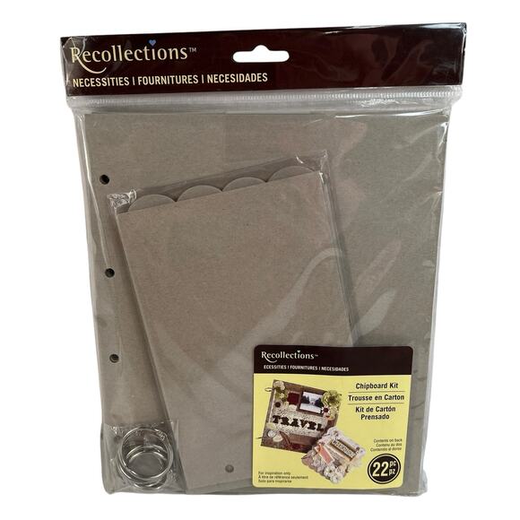 Recollections Necessities Chipboard Scrapbook Memory Album Photo Book Kit 22 Pcs - Picture 1 of 6